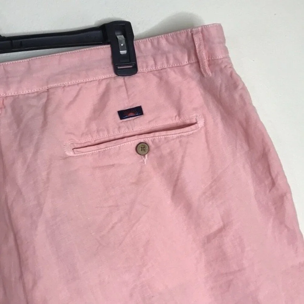 Faherty mens lightweight linen cotton casual chino shorts size 40
